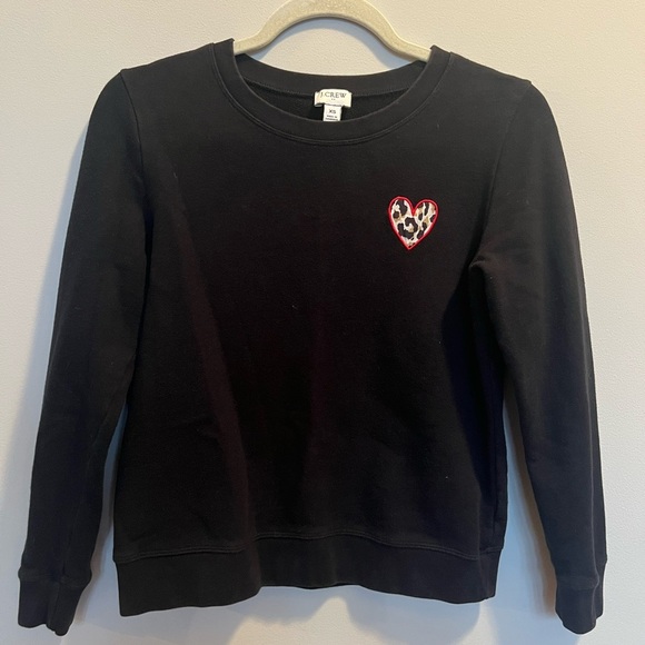 J Crew Leopard Heart Graphic Sweatshirt - Picture 2 of 7